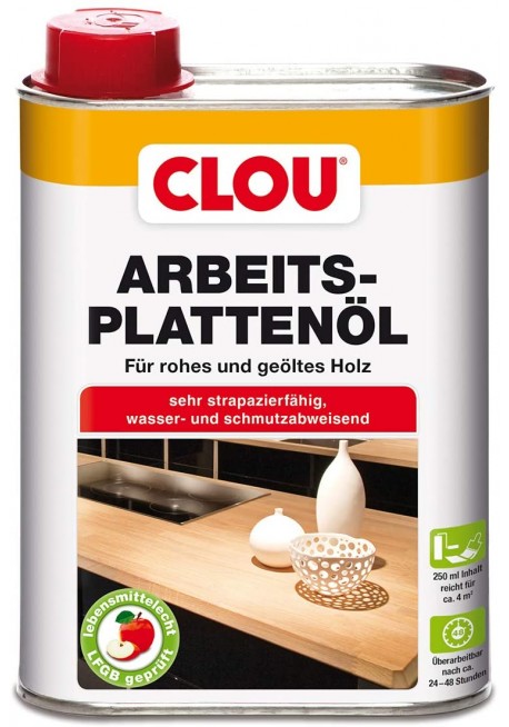 CLOU ARBEITSPLATTENÖL - WORKTOP OIL FORT RAW AND OILED WOOD